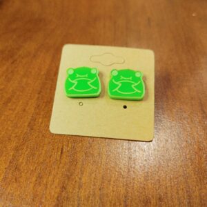 Light Green Frog Earrings