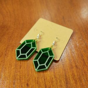 Single Sided Green Rupee Earrings