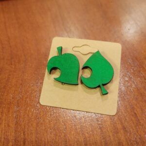 Wood Animal Crossing Leaf Earring