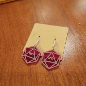 Single Sided D20 Earrings