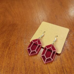 Double Sided Red Rupee Earrings