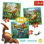 TREFL Preschool 3 in 1 Puzzle- The Extraordinary World of Dinosaur