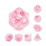 FB - PINK ROSE RPG Dice SET